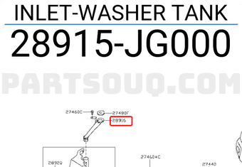 Nissan 28915JG000 INLET-WASHER TANK