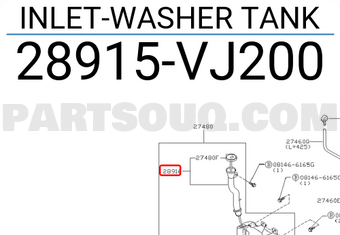 Nissan 28915VJ200 INLET-WASHER TANK