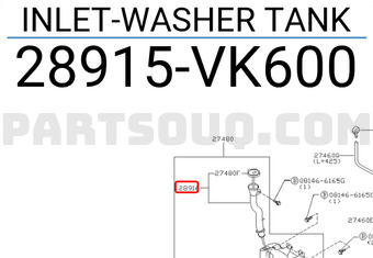 INLET-WASHER TANK 28915VK600 | Nissan Parts | PartSouq