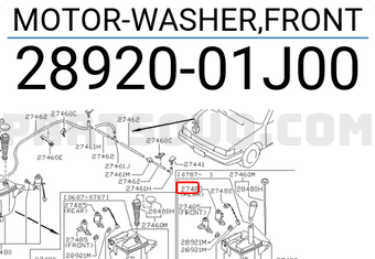 Nissan 2892001J00 MOTOR-WASHER,FRONT