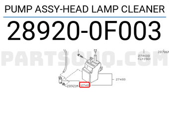 Nissan 289200F003 PUMP ASSY-HEAD LAMP CLEANER