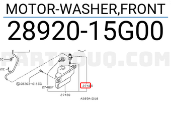 Nissan 2892015G00 MOTOR-WASHER,FRONT