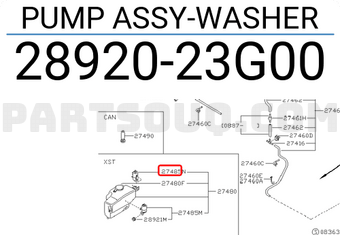 Nissan 2892023G00 PUMP ASSY-WASHER