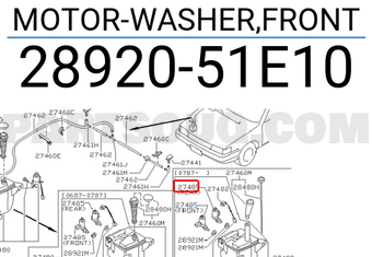 Nissan 2892051E10 MOTOR-WASHER,FRONT