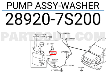 Nissan 289207S200 PUMP ASSY-WASHER