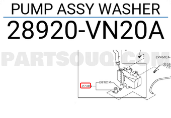 Nissan 28920VN20A PUMP ASSY WASHER