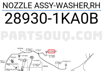 Nissan 289301KA0B NOZZLE ASSY-WASHER,RH