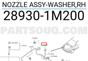 Nissan 289301M200 NOZZLE ASSY-WASHER,RH