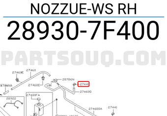 Nissan 289307F400 NOZZUE-WS RH