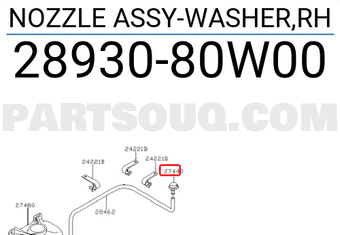 Nissan 2893080W00 NOZZLE ASSY-WASHER,RH