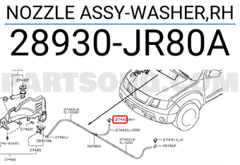 Nissan 28930JR80A NOZZLE ASSY-WASHER,RH