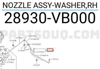 Nissan 28930VB000 NOZZLE ASSY-WASHER,RH