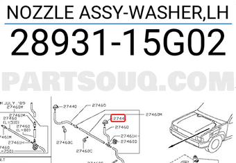 Nissan 2893115G02 NOZZLE ASSY-WASHER,LH
