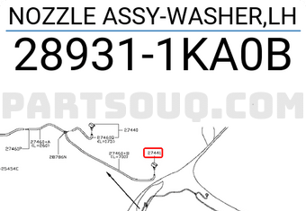 Nissan 289311KA0B NOZZLE ASSY-WASHER,LH