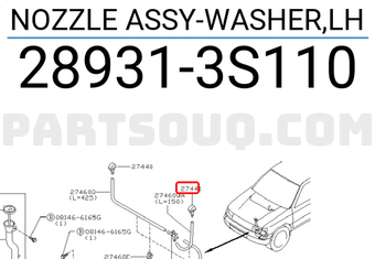 Nissan 289313S110 NOZZLE ASSY-WASHER,LH