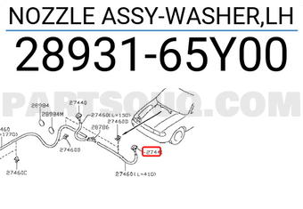 Nissan 2893165Y00 NOZZLE ASSY-WASHER,LH