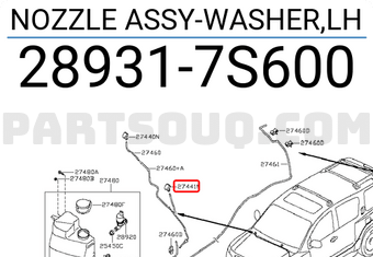 Nissan 289317S600 NOZZLE ASSY-WASHER,LH