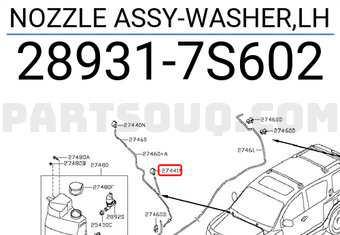 Nissan 289317S602 NOZZLE ASSY-WASHER,LH