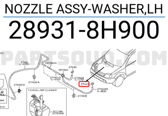 Nissan 289318H900 NOZZLE ASSY-WASHER,LH
