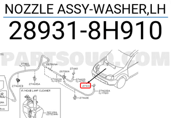 Nissan 289318H910 NOZZLE ASSY-WASHER,LH