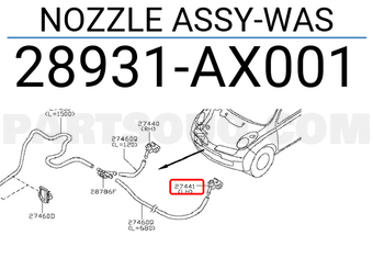 Nissan 28931AX001 NOZZLE ASSY-WAS