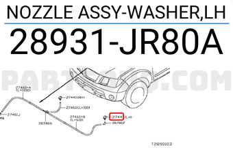 Nissan 28931JR80A NOZZLE ASSY-WASHER,LH