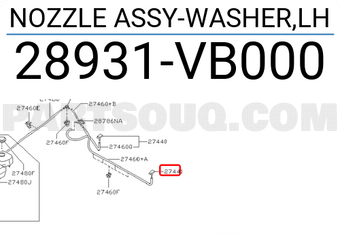 Nissan 28931VB000 NOZZLE ASSY-WASHER,LH