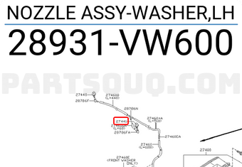 Nissan 28931VW600 NOZZLE ASSY-WASHER,LH