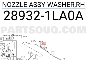 Nissan 289321LA0A NOZZLE ASSY-WASHER,RH
