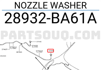 Nissan 28932BA61A NOZZLE WASHER