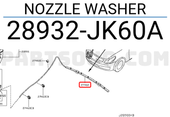 Nissan 28932JK60A NOZZLE WASHER