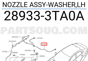 Nissan 289333TA0A NOZZLE ASSY-WASHER,LH