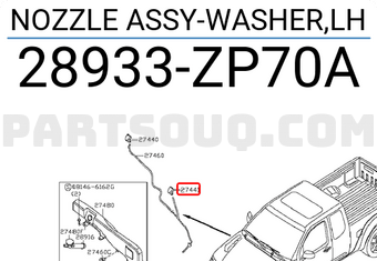 Nissan 28933ZP70A NOZZLE ASSY-WASHER,LH