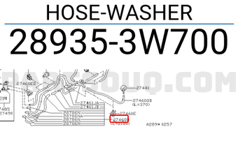 Nissan 289353W700 HOSE-WASHER