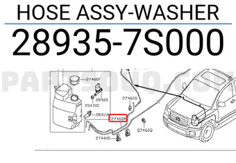 Nissan 289357S000 HOSE ASSY-WASHER
