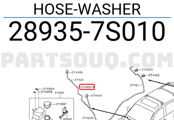 Nissan 289357S010 HOSE-WASHER