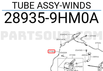 Nissan 289359HM0A TUBE ASSY-WINDS