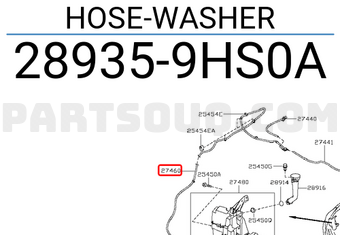 Nissan 289359HS0A HOSE-WASHER