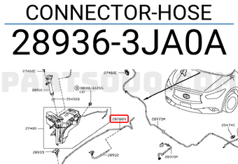 Nissan 289363JA0A CONNECTOR-HOSE