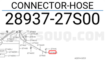 Nissan 2893727S00 CONNECTOR-HOSE