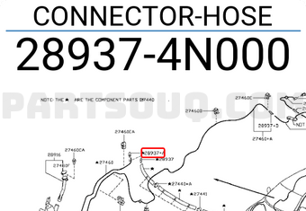 Nissan 289374N000 CONNECTOR-HOSE