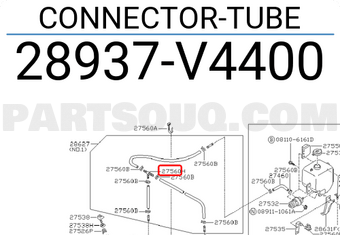 Nissan 28937V4400 CONNECTOR-TUBE