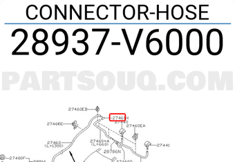 Nissan 28937V6000 CONNECTOR-HOSE
