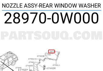 Nissan 289700W000 NOZZLE ASSY-REAR WINDOW WASHER