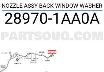 Nissan 289701AA0A NOZZLE ASSY-BACK WINDOW WASHER