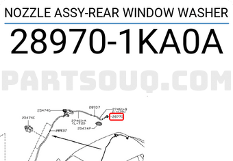 Nissan 289701KA0A NOZZLE ASSY-REAR WINDOW WASHER