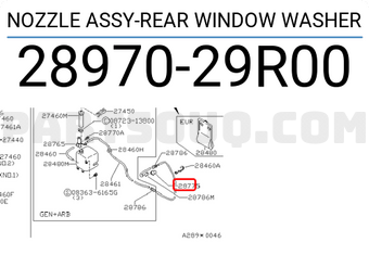 Nissan 2897029R00 NOZZLE ASSY-REAR WINDOW WASHER