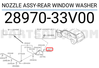 Nissan 2897033V00 NOZZLE ASSY-REAR WINDOW WASHER
