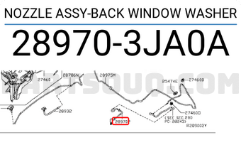 Nissan 289703JA0A NOZZLE ASSY-BACK WINDOW WASHER