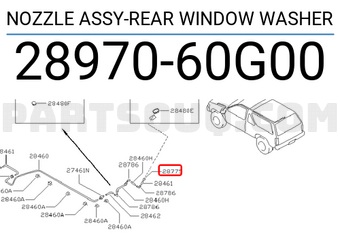 Nissan 2897060G00 NOZZLE ASSY-REAR WINDOW WASHER